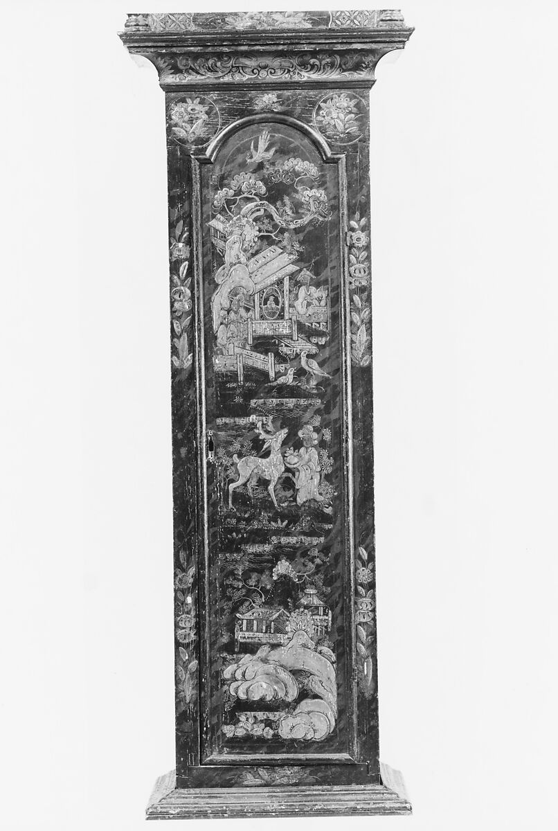 Tall Clock, Joseph Ward (active ca. 1740–60), Japanned white pine; brass, iron, glass, American