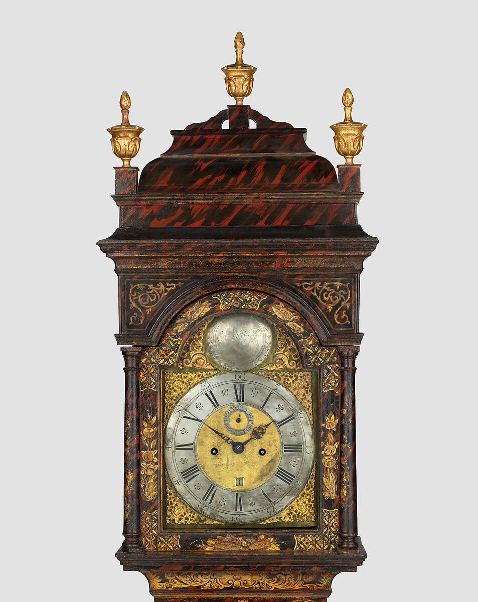 Tall Clock, Joseph Ward (active ca. 1740–60), Japanned white pine; brass, iron, glass, American