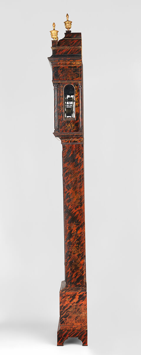 Tall Clock, Joseph Ward (active ca. 1740–60), Japanned white pine; brass, iron, glass, American