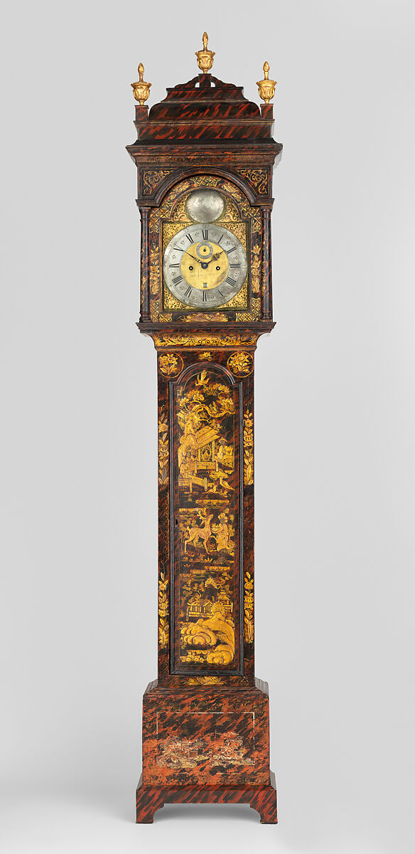 Tall Clock, Joseph Ward (active ca. 1740–60), Japanned white pine; brass, iron, glass, American 