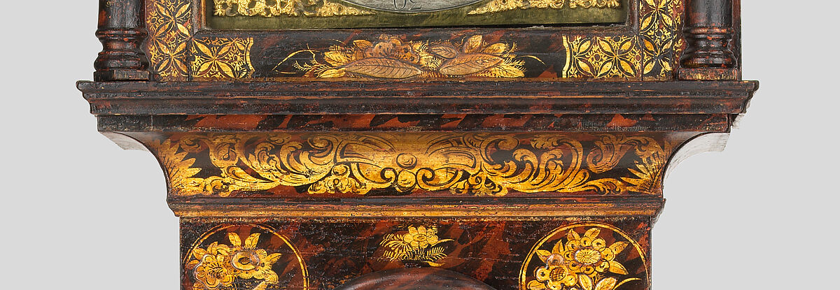 Tall Clock, Joseph Ward (active ca. 1740–60), Japanned white pine; brass, iron, glass, American