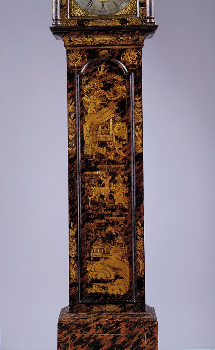 Tall Clock, Joseph Ward (active ca. 1740–60), Japanned white pine; brass, iron, glass, American