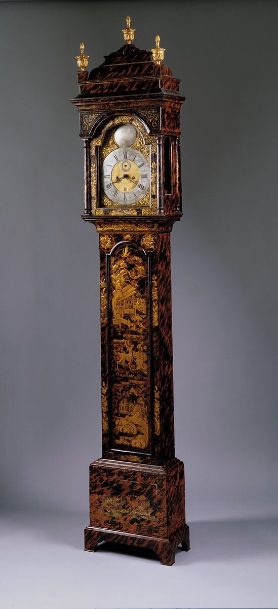 Tall Clock, Joseph Ward (active ca. 1740–60), Japanned white pine; brass, iron, glass, American