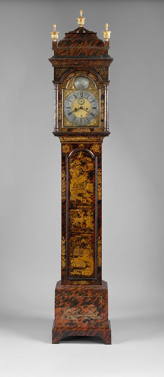 Tall Clock, Joseph Ward (active ca. 1740–60), Japanned white pine, American 