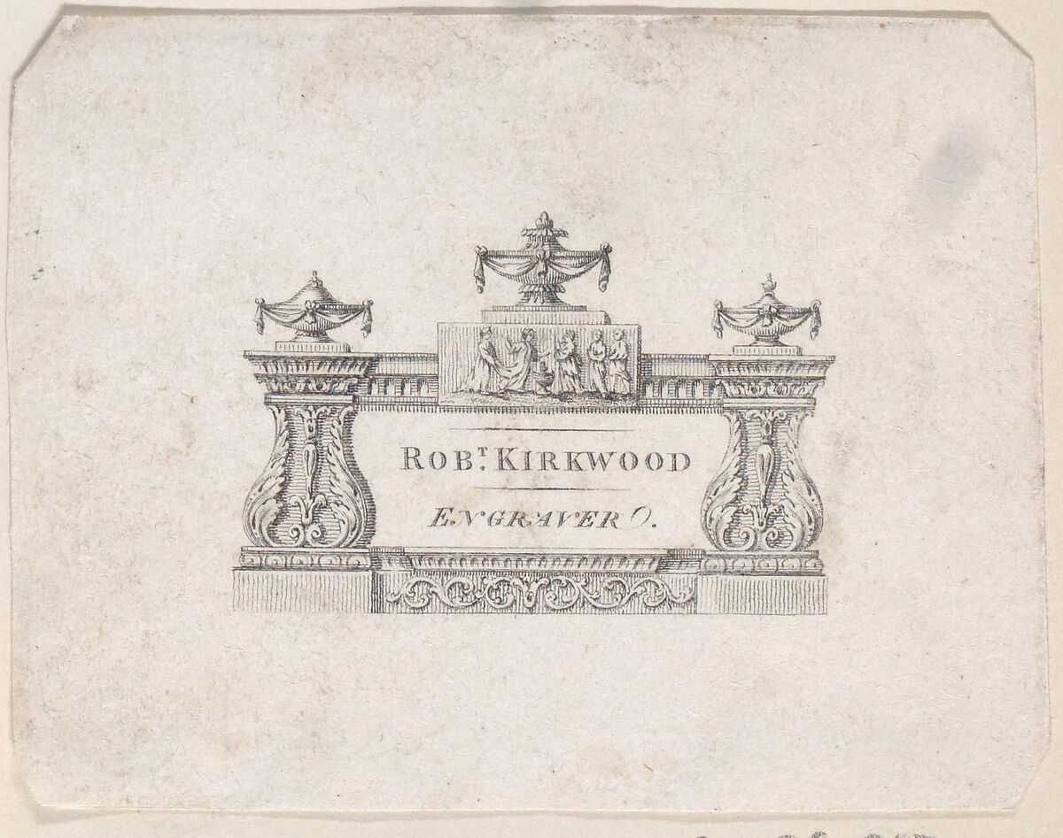 Trade Card for Rob Kirkwood, Engraver, Anonymous, British, 19th century, Engraving 