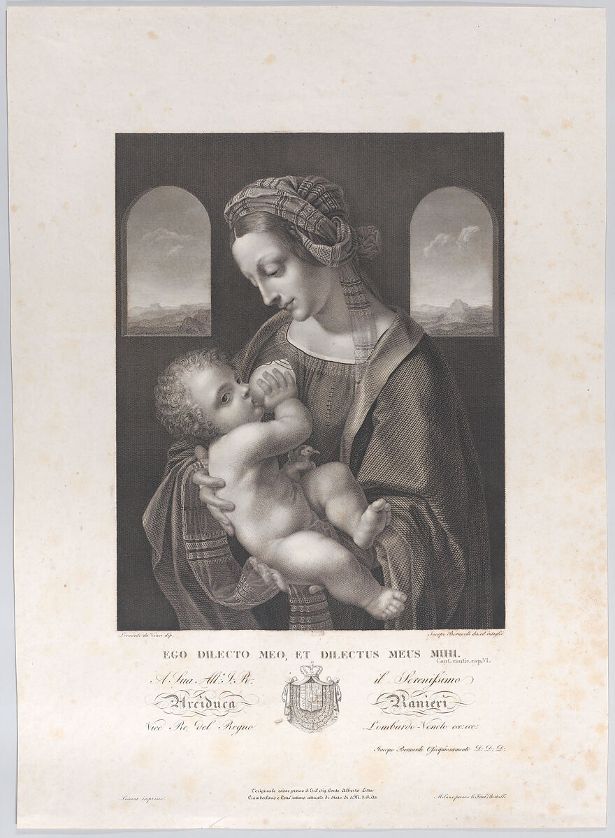 Virgin and Child, Jacopo Bernardi (Italian, born Verona, ca. 1808), Engraving 