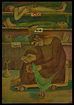 An Ear of Mud, An Ear of Paste, Abdel Hadi El-Gazzar (Egyptian, Alexandria 1925–1966 Cairo), Oil on paperboard 