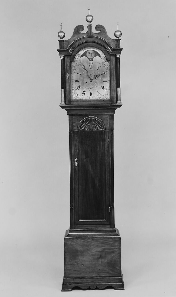 Tall Clock, Benjamin Willard (1743–1803), Mahogany, cherry, white pine, American