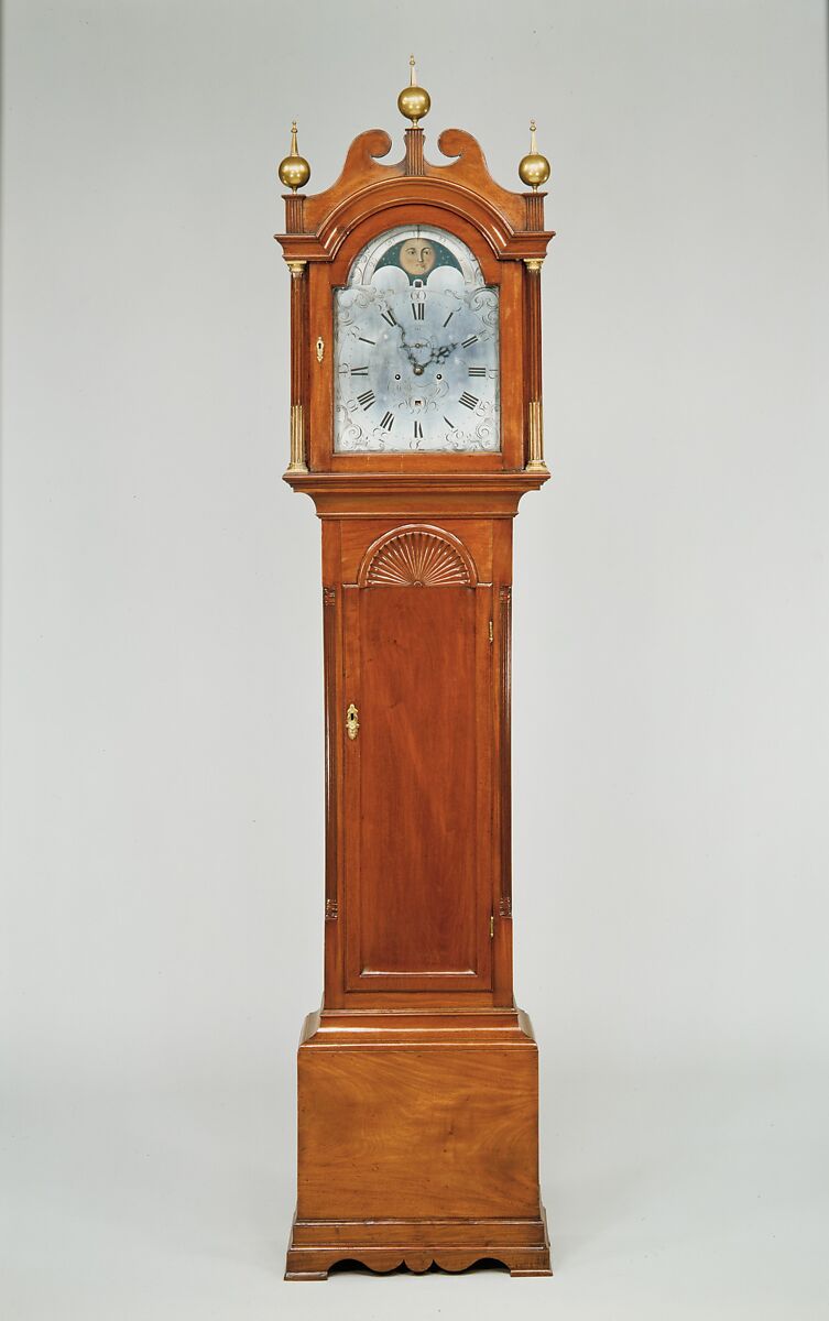 Tall Clock, Benjamin Willard (1743–1803), Mahogany, cherry, white pine, American 