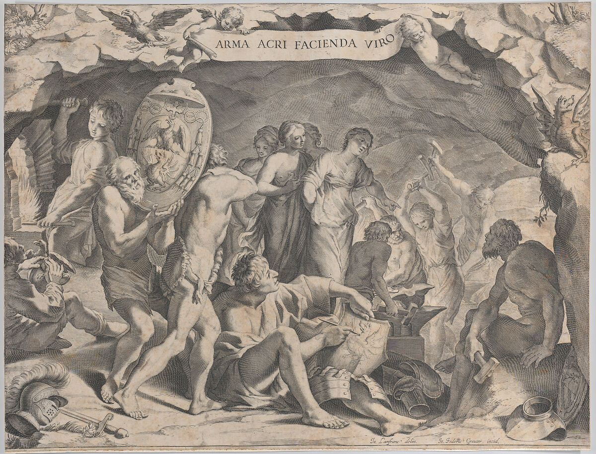 The Forge of Vulcan, Johann Friedrich Greuter (German, active Rome, ca. 1590/93–1662), Engraving 