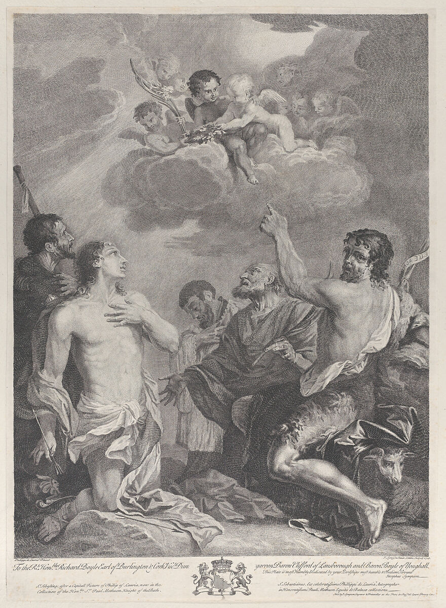 Martyrdom of a saint, Joseph Sympson, Jr. (British, active 1727–36), Engraving 