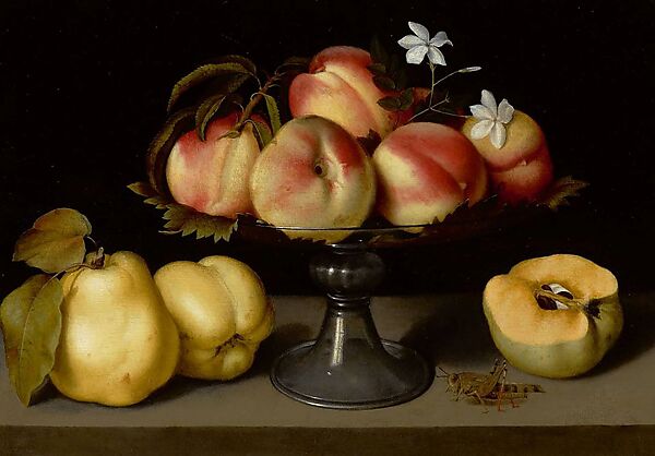 Still Life of Grapes and Peaches, Panfilo Nuvolone (Italian, Cremona ca. 1578/1581–1651 Milan), Oil on wood
