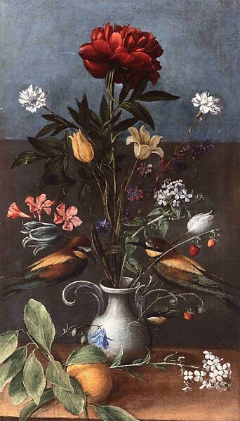 Flowers in a Grotesque Vase, Orsola Maddalena Caccia (Italian, Moncalvo 1596–1676 Moncalvo), Oil on canvas