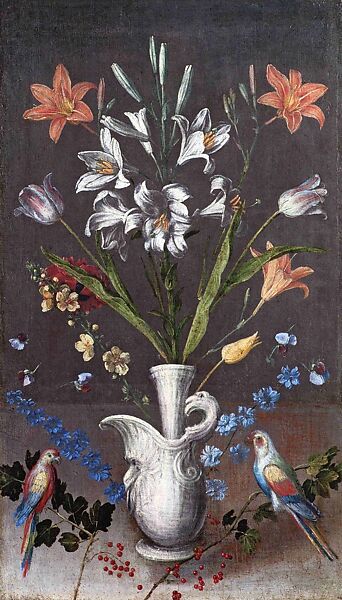 Flowers in a Grotesque Vase, Orsola Maddalena Caccia (Italian, Moncalvo 1596–1676 Moncalvo), Oil on canvas