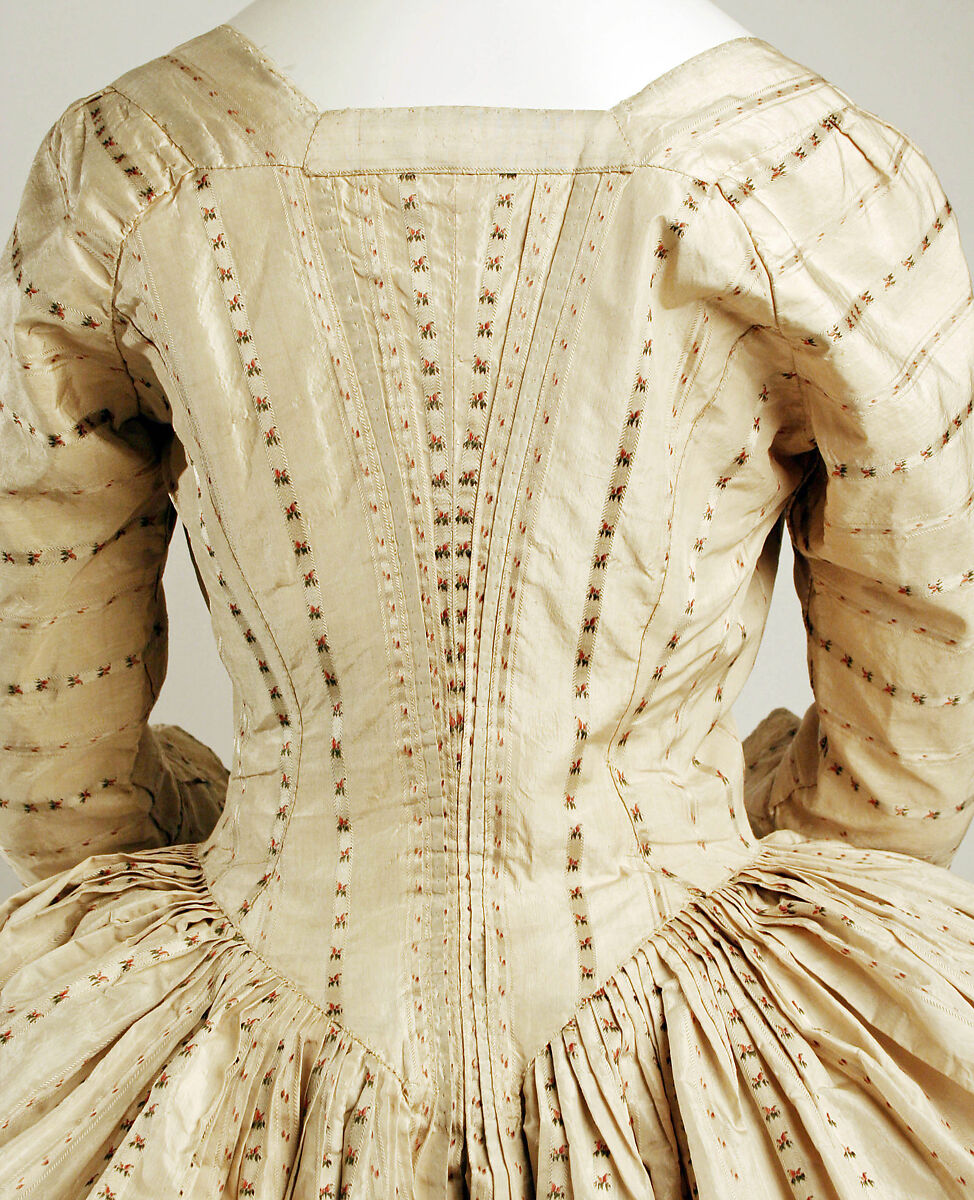 Robe à la Polonaise, silk, cotton, British