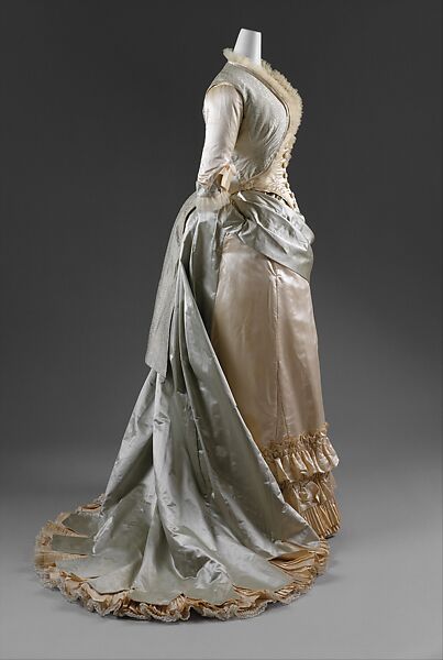 Dinner dress, Lord &amp; Taylor (American, founded 1826), silk, glass, American 