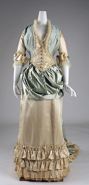 Dinner dress, Lord &amp; Taylor (American, founded 1826), silk, glass, American