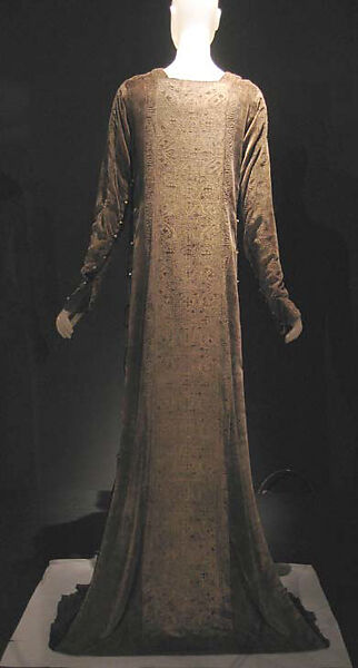 Evening dress, Fortuny (Italian, founded 1906), silk, glass, Italian