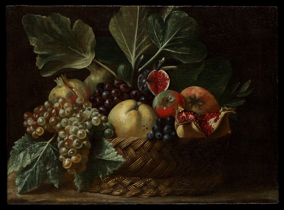 Basket of Fruit, Bartolomeo Cavarozzi (Italian, Viterbo 1587–1625 Rome), Oil on canvas 