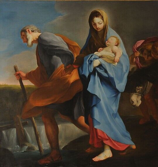 The Flight into Egypt, Carlo Maratti (Italian, Camerano 1625–1713 Rome), Oil on copper