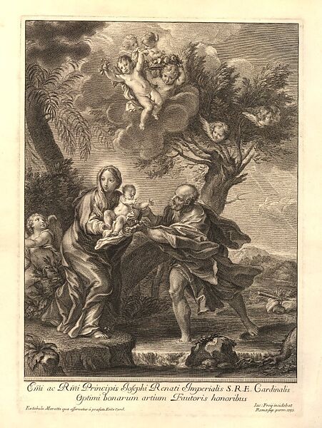 The Flight into Egypt, Carlo Maratti (Italian, Camerano 1625–1713 Rome), Oil on copper