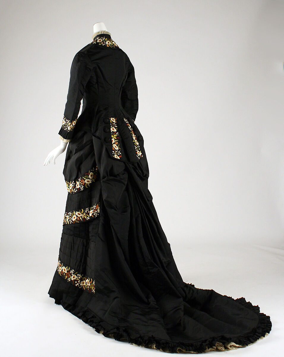 Dinner dress, Maison Vignon (French, active ca. 1850–ca. 1910), silk, cotton, French