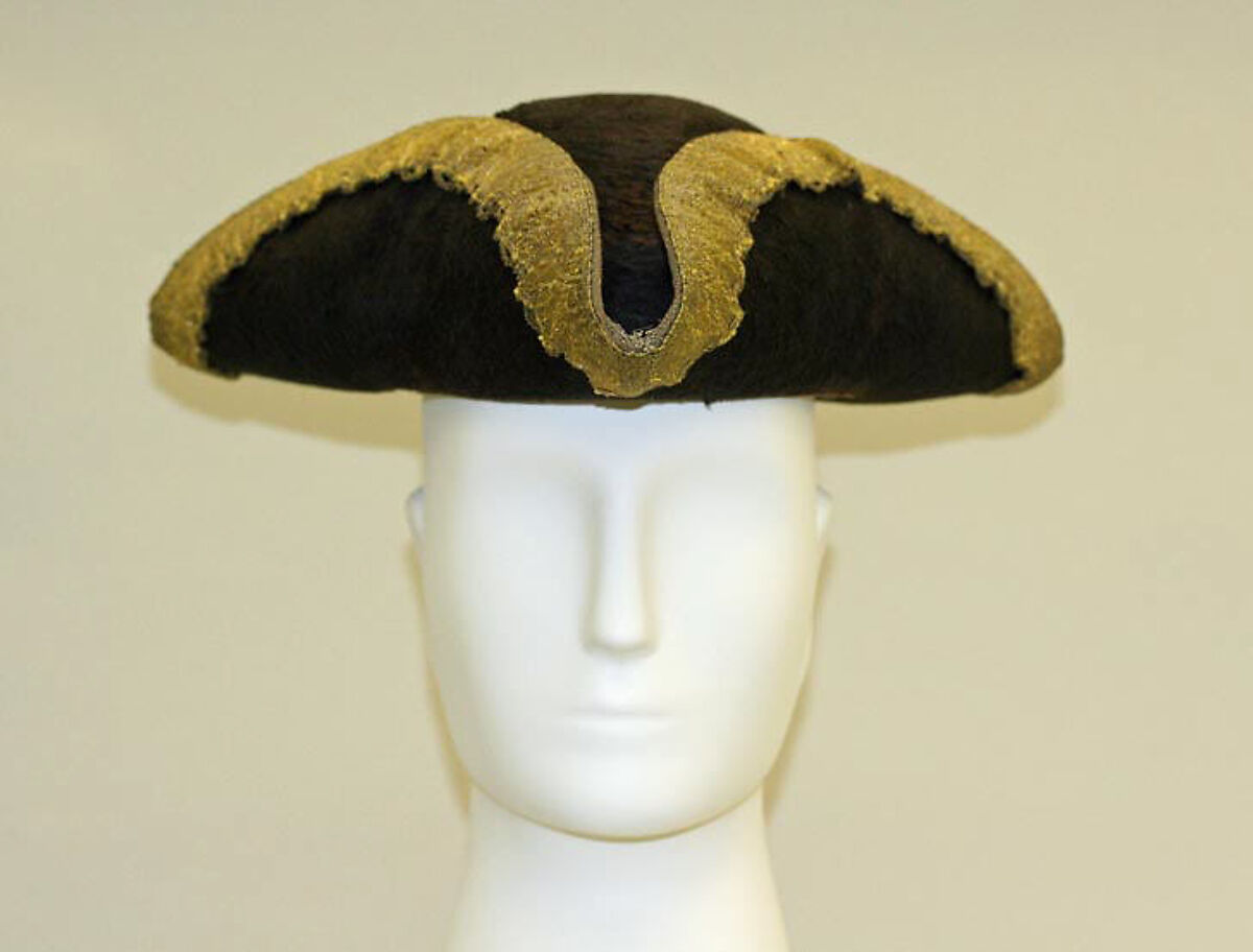 Tricorne, wool, metal, paper, Italian