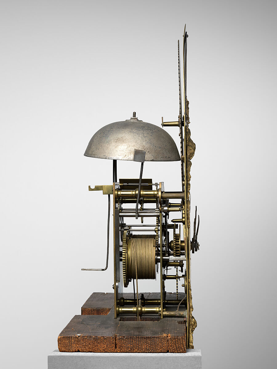 Tall Clock, John Wood Sr. (active ca. 1729–1760/1), Walnut, yellow poplar, white pine; brass, iron, glass, American