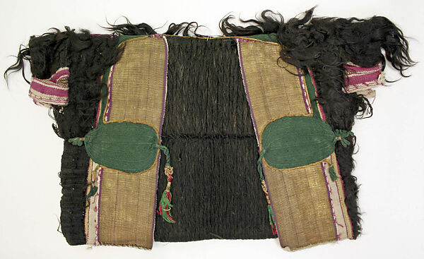 Ensemble, Linen, wool, cotton, metal wrapped thread; embroidered