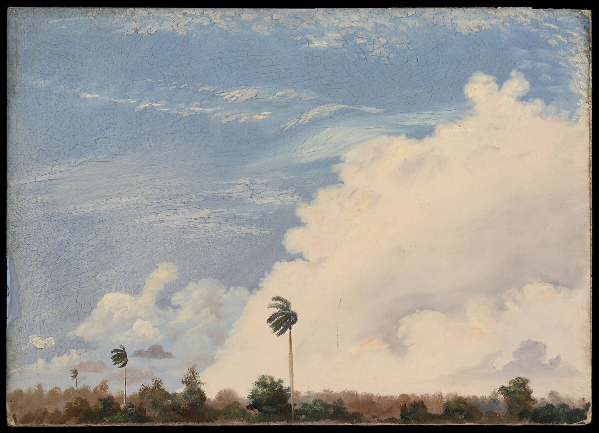 Sky – Northern Cuba, Charles Dewolf Brownell (American, Providence, Rhode Island 1822–1909 Bristol, Rhode Island), Oil on academy board, American 