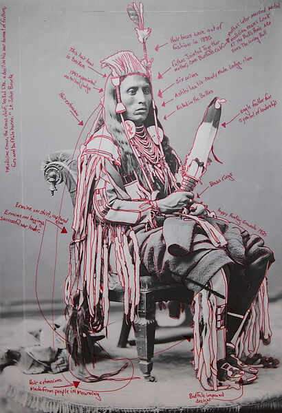 Peelatchiwaaxpáash / Medicine Crow (Raven) from 1880 Crow Peace Delegation, Wendy Red Star (Apsáalooke/Crow, born Billings, Montana, 1981), Inkjet print of artist-manipulated digitally reproduced photograph 