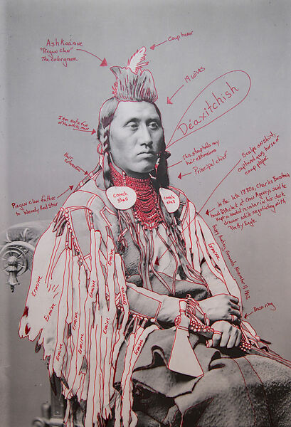 Déaxitchish / Pretty Eagle from 1880 Crow Peace Delegation, Wendy Red Star (Apsáalooke/Crow, born Billings, Montana, 1981), Inkjet print of artist-manipulated digitally reproduced photograph 