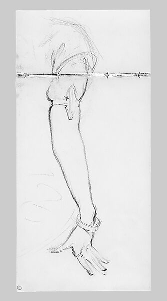 Arm of a Javanese Dancer (from Sketchbook of Javanese Dancers), John Singer Sargent (American, Florence 1856–1925 London), Graphite on off-white wove paper, American