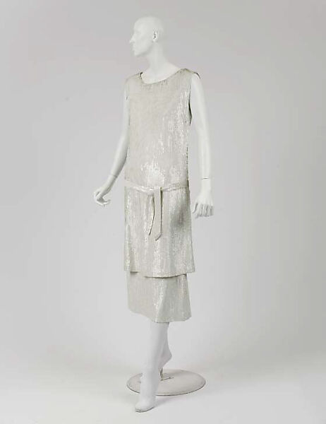 Evening dress, House of Chanel (French, founded 1910), silk, sequins, French