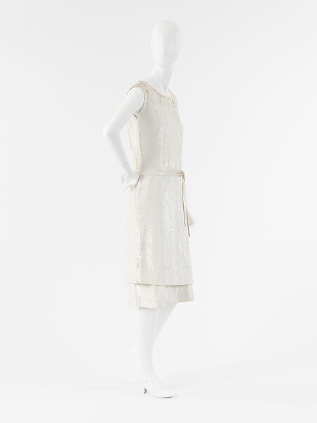 Evening dress, House of Chanel (French, founded 1910), silk, sequins, French