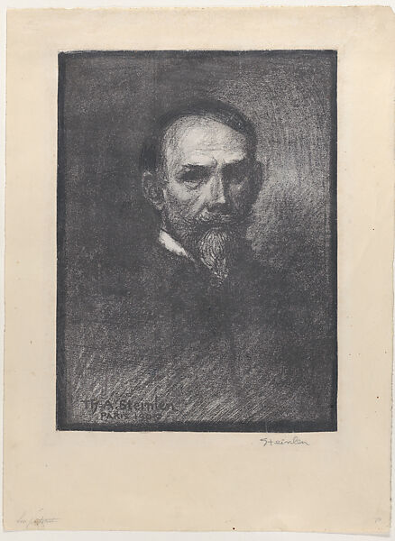 Self-portrait, Théophile-Alexandre Steinlen (French (born Switzerland), Lausanne 1859–1923 Paris), Lithograph with retouching in lithographic crayon; second state of two 