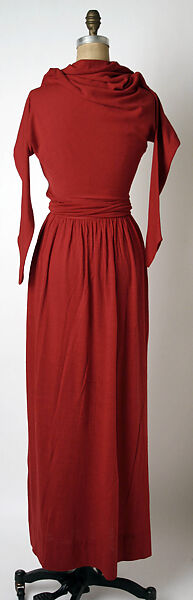Evening dress, Claire McCardell (American, 1905–1958), wool, leather, metal, American