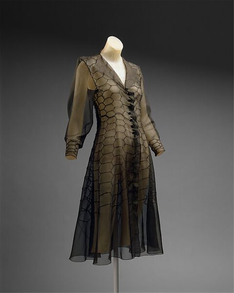 Cocktail dress, House of Vionnet (French, active 1912–14; 1918–39), silk, metal, French 
