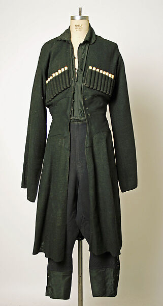 Ensemble, Wool, silk, leather, fur