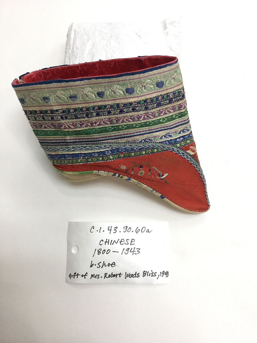 Shoes, silk, cotton, China