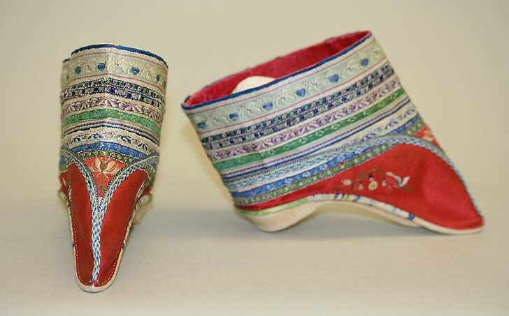 Shoes, silk, cotton, China