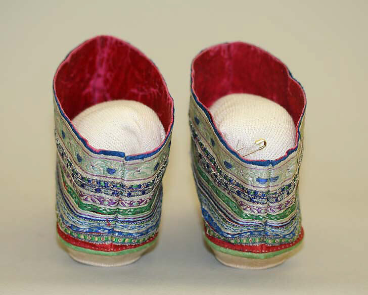 Shoes, silk, cotton, China