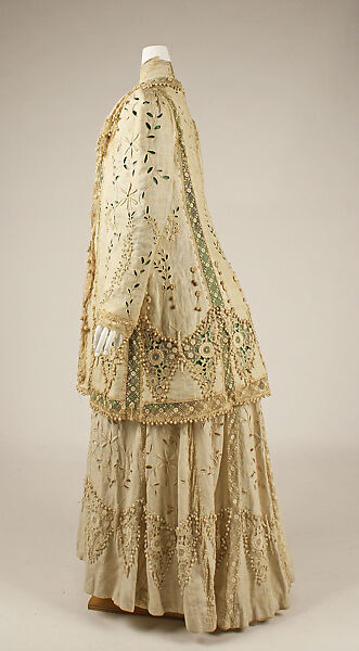 Ensemble, linen, silk, American or European
