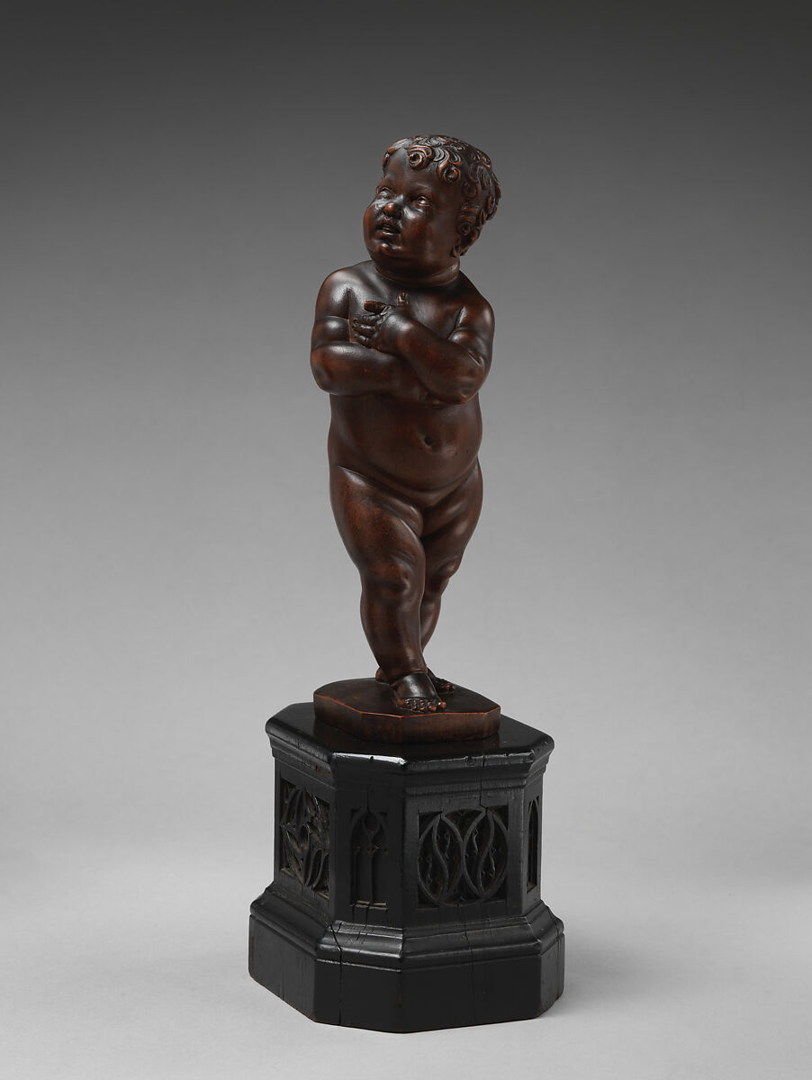 Girl, Leonhard Kern (German, Forchtenberg, Hohenlohe 1588–1662 Schwäbisch Hall), Pearwood (Pyrus communis); pedestal: blackened wood, German, Schwabisch-Hall