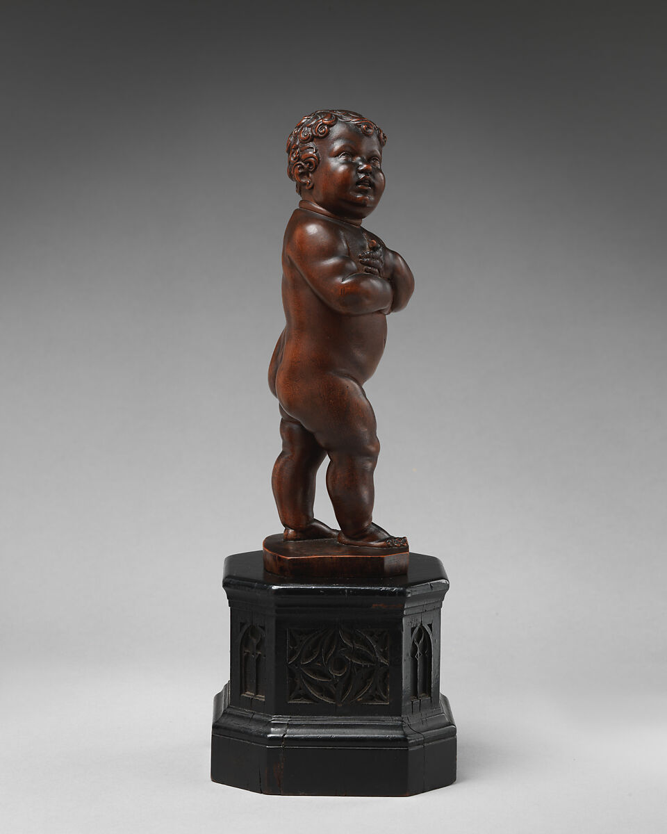 Girl, Leonhard Kern (German, Forchtenberg, Hohenlohe 1588–1662 Schwäbisch Hall), Pearwood (Pyrus communis); pedestal: blackened wood, German, Schwabisch-Hall