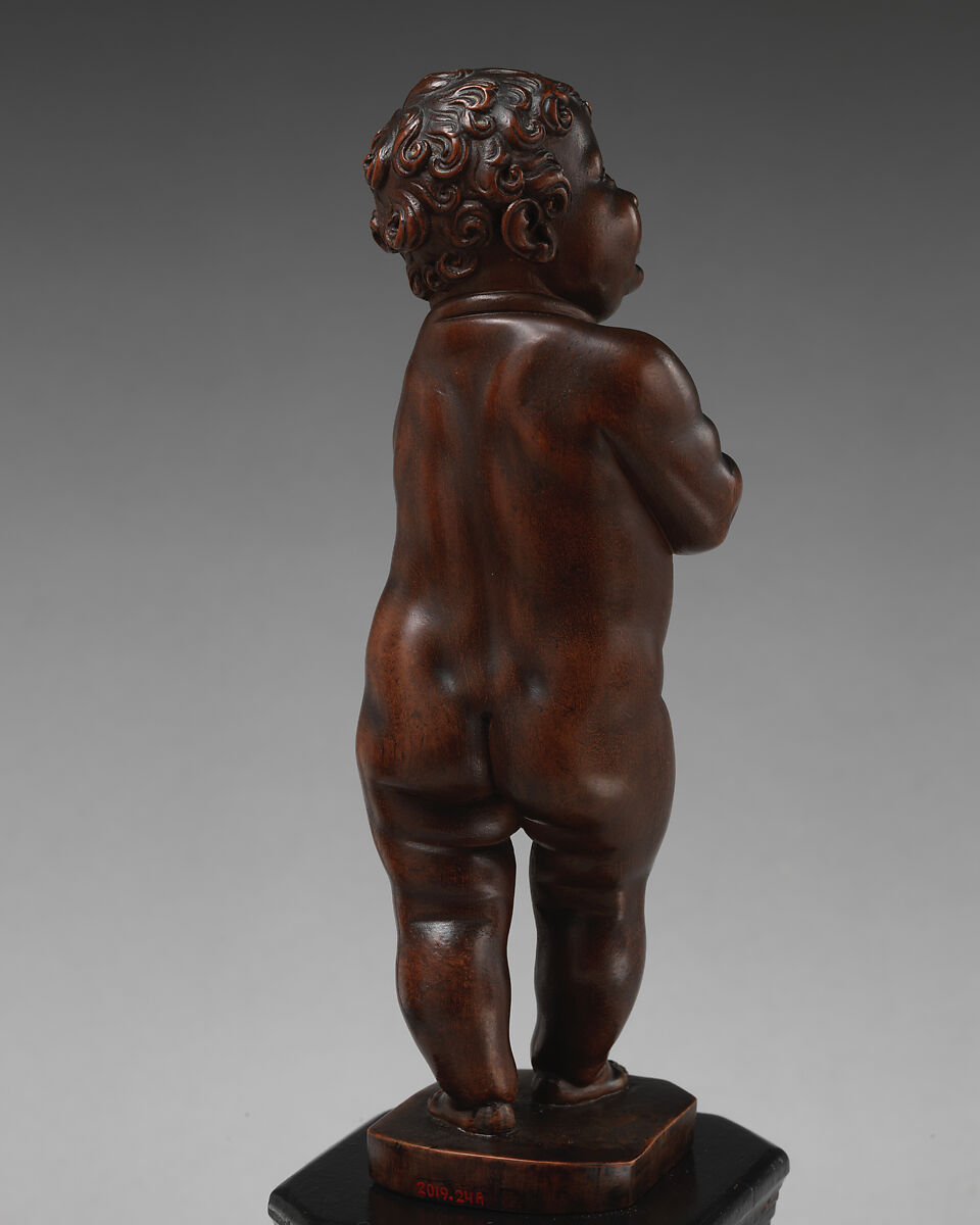 Girl, Leonhard Kern (German, Forchtenberg, Hohenlohe 1588–1662 Schwäbisch Hall), Pearwood (Pyrus communis); pedestal: blackened wood, German, Schwabisch-Hall
