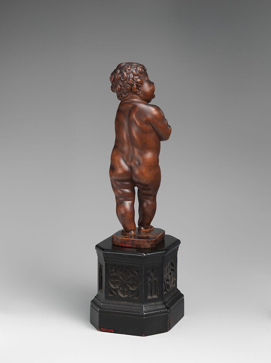 Girl, Leonhard Kern (German, Forchtenberg, Hohenlohe 1588–1662 Schwäbisch Hall), Pearwood (Pyrus communis); pedestal: blackened wood, German, Schwabisch-Hall