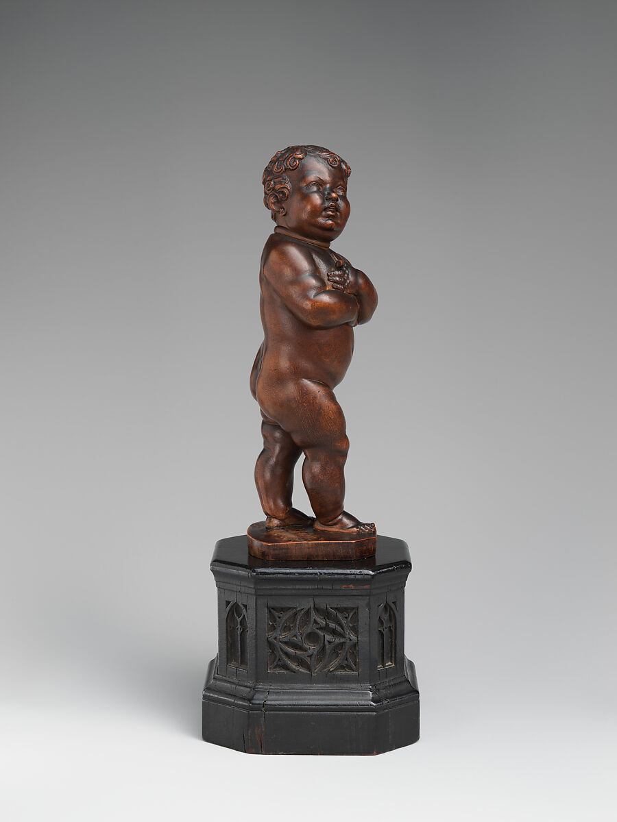 Girl, Leonhard Kern (German, Forchtenberg, Hohenlohe 1588–1662 Schwäbisch Hall), Pearwood (Pyrus communis); pedestal: blackened wood, German, Schwabisch-Hall