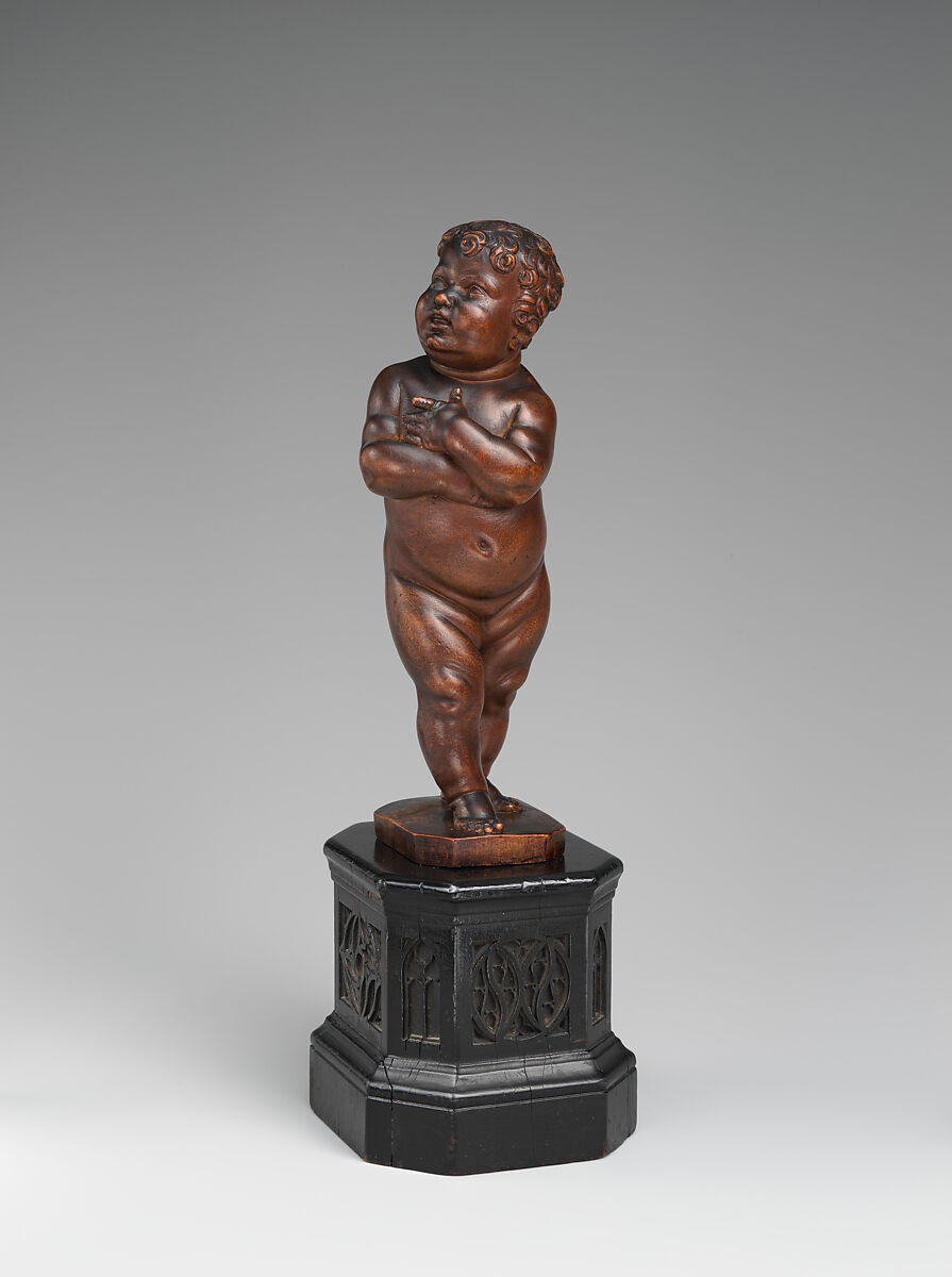 Girl, Leonhard Kern (German, Forchtenberg, Hohenlohe 1588–1662 Schwäbisch Hall), Pearwood (Pyrus communis); pedestal: blackened wood, German, Schwabisch-Hall 