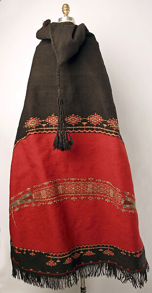 Akhnif / Burnus, Wool; woven and embroidered